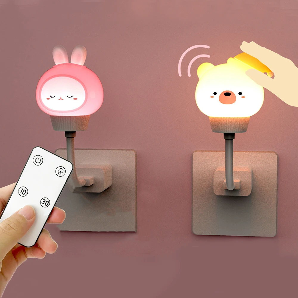 Baby Food Book - USB 漫画かわいいナイトライトリモコン付き赤ちゃん寝室装飾給餌ライトベッドサイドテーブランプクリスマスギフト子供のための