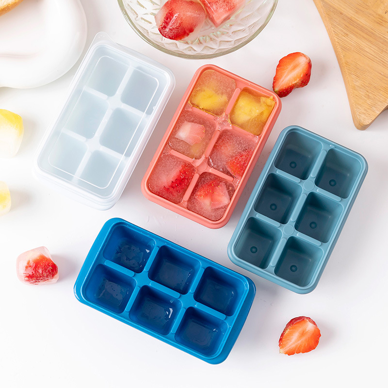 Baby Food Maker - ふたなしのシリコン製アイスキューブ,簡単にリリース,冷凍庫,フラワーキー,ベビーフードドリンク用,6個