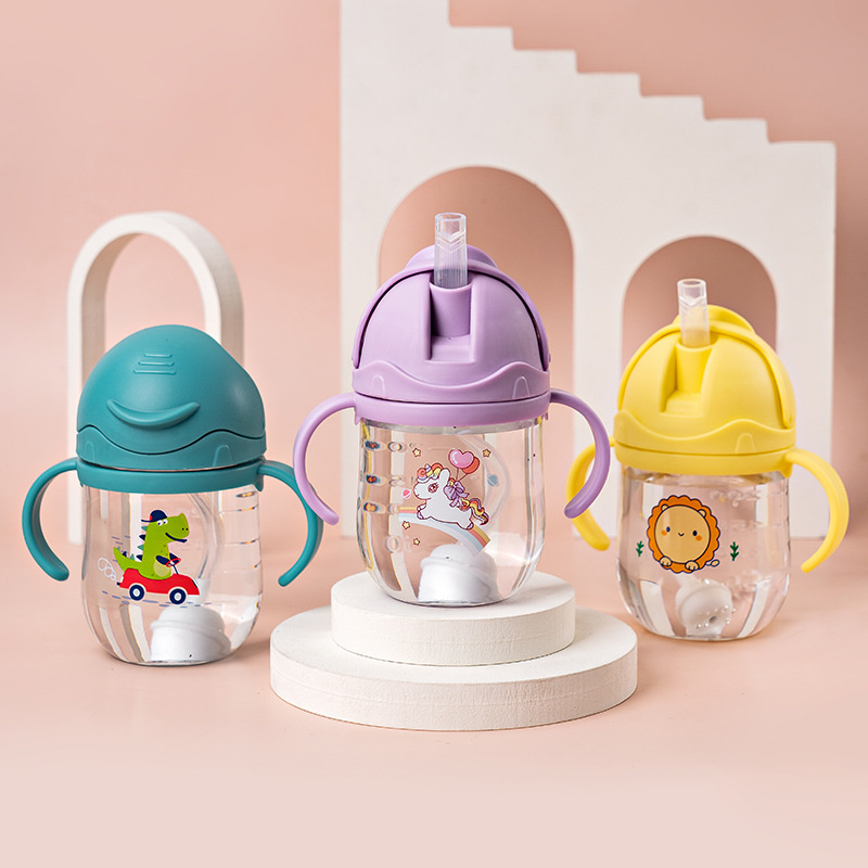 Baby Food Hipp - こぼれないシッピーカップ 幼児用 大口径ベビードリンクボトル 重力ボールストローミルクウォーター付き デュアルユース子供用授乳カップ