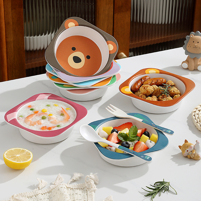ベビーボウル スプーン付き BPAフリー 竹繊維 子供用食器 - Baby Food With Fiber のレビューと価格
