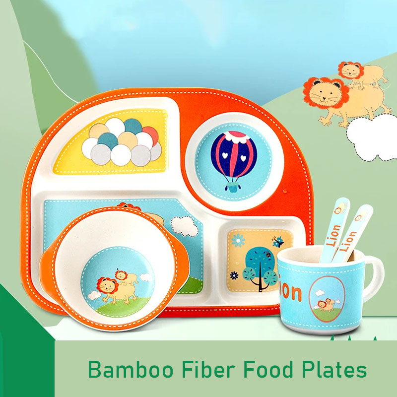 子供の皿パーティション竹繊維食品プレート赤ちゃん落下防止ベビ - Baby Food With Fiber のレビューと価格