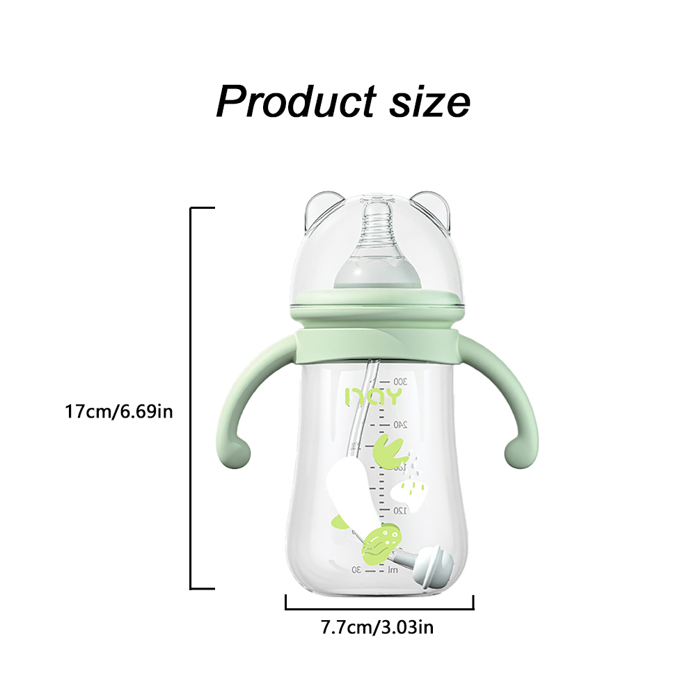 ハンドル付き哺乳瓶、抗疝痛システム、落下防止、ワイドネック、 - Baby Food Apple のレビューと価格